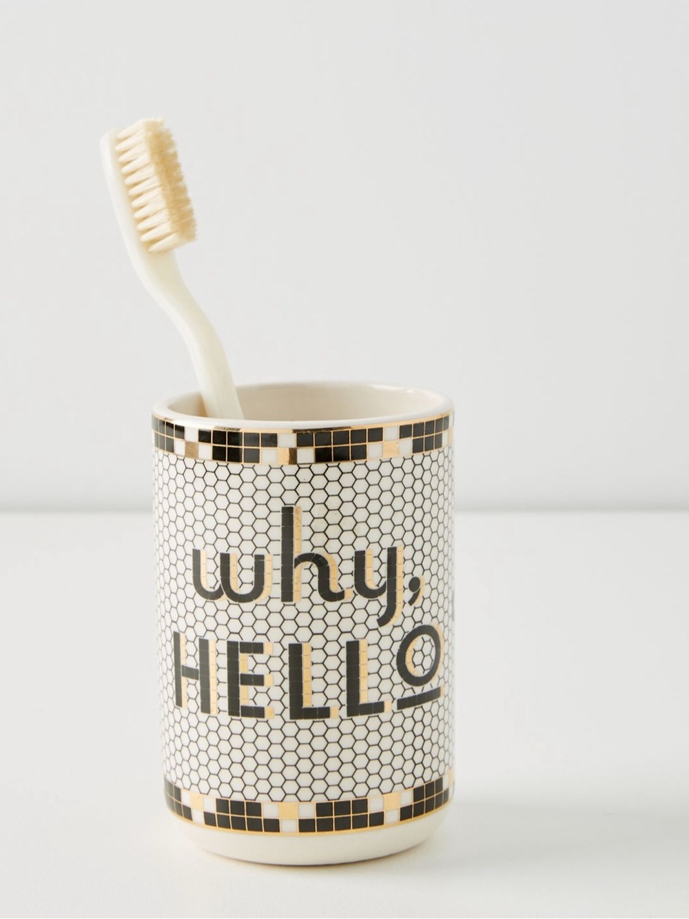 RARE ANTHROPOLOGIE NWT The Bistro Tile Collection Why, Hello Canister